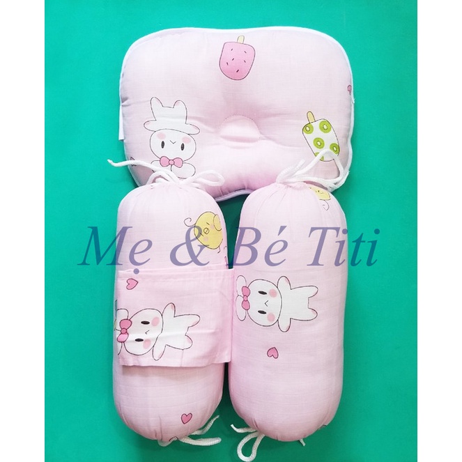 Bộ gối chặn lụa cho bé sơ sinh chống giật mình khi ngủ