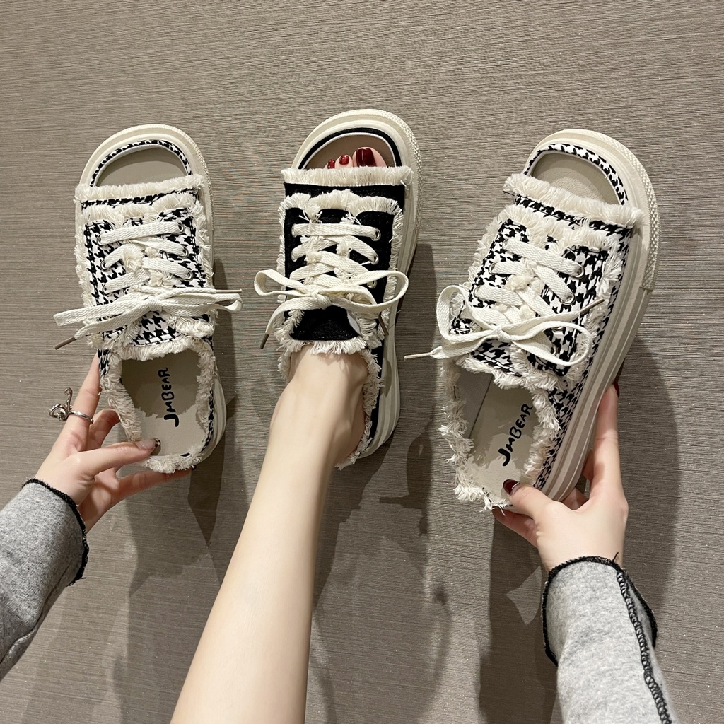 💗 Dép Nữ Giày lười nữ Thời Trang 💗 Dép Đế Cao  Dép Hở NgóN Cho Nữ