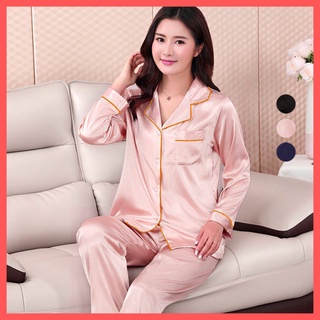 Pijama lụa dài tay nữ LỤA HÀN cao cấp, Bộ Pijama nữ Lụa tay dài mặc ở nhà nhiều màu loại 1