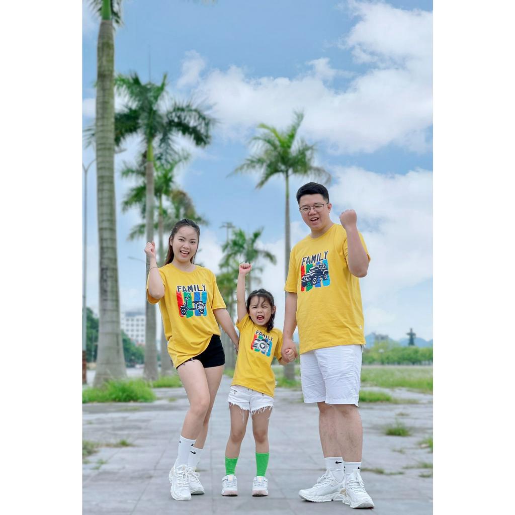 Áo thun gia đình là số 1 đồng phục áo đôi 3/4/5 người thun cotton mềm mịn màu trắng, du lịch, vải cotton co giãn 4 chiều