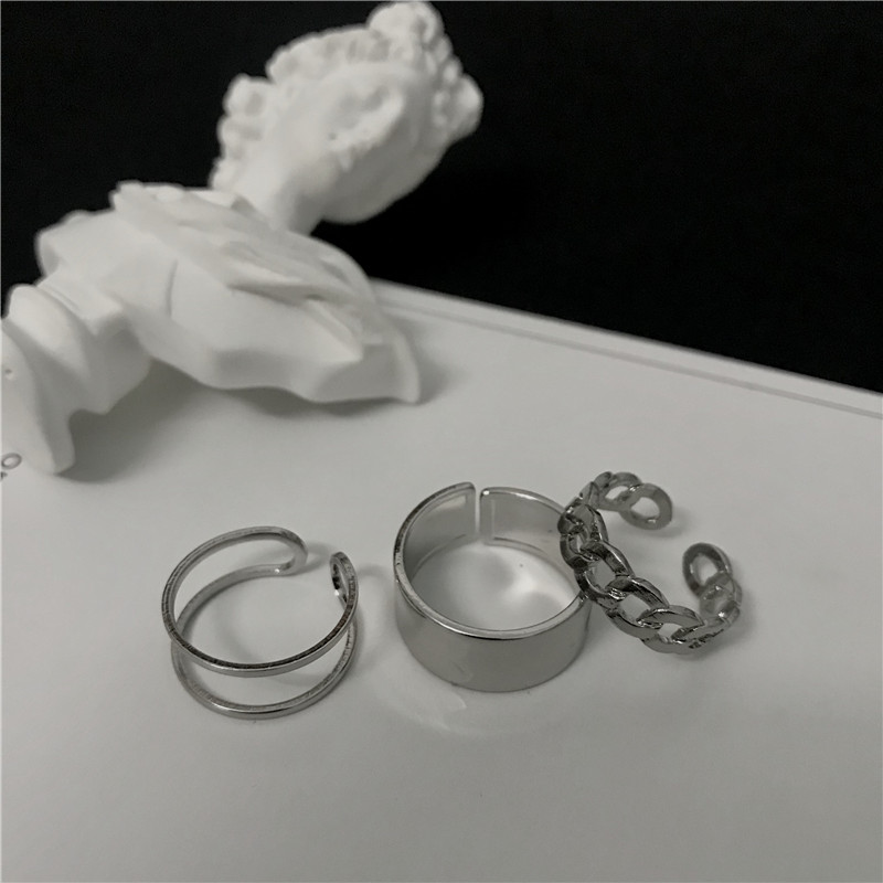 Set Nhẫn Đeo Tay Kim Loại Phong Cách Hip Hop Cho Nam Nữ