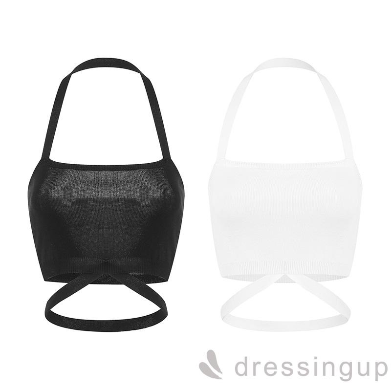 Áo Tank Top Hai Dây Màu Trắng/Đen Thời Trang Mùa Hè Cho Nữ