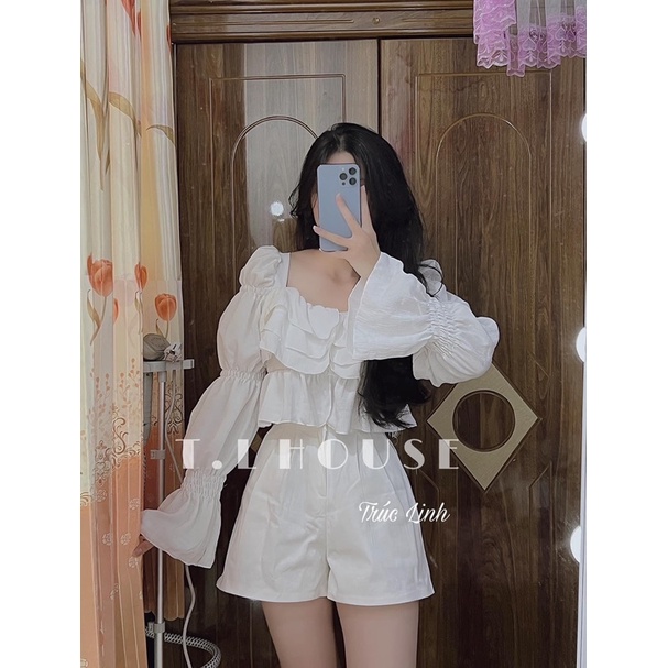 Áo Kiểu Bèo Tay Dài Bồng Bềnh Nữ Tính YUMI BÁN SỈ A25