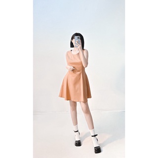Đầm xoè nhúng eo cam đất korea