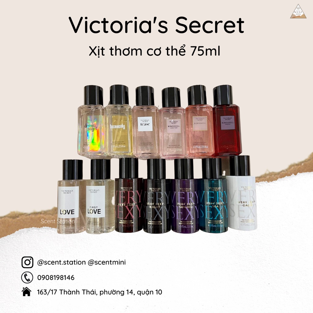 Xịt thơm cơ thể Fragrance mist Victoria’s Secret 75ml – 250ml