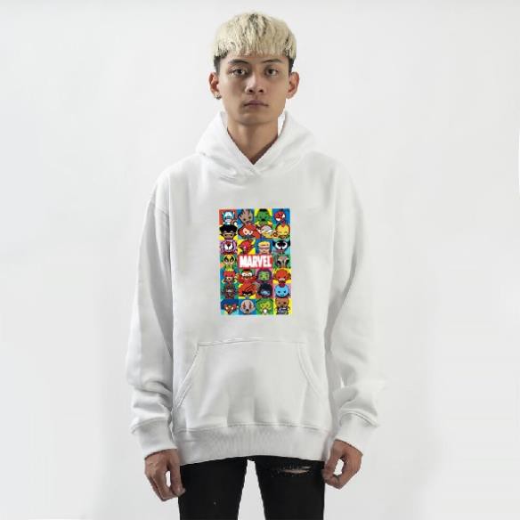 SALE- Áo nỉ Hoodie thu đông Marvel form suông rông có mũ unisex, chất nỉ bông siêu ấm áo hoddie cặp