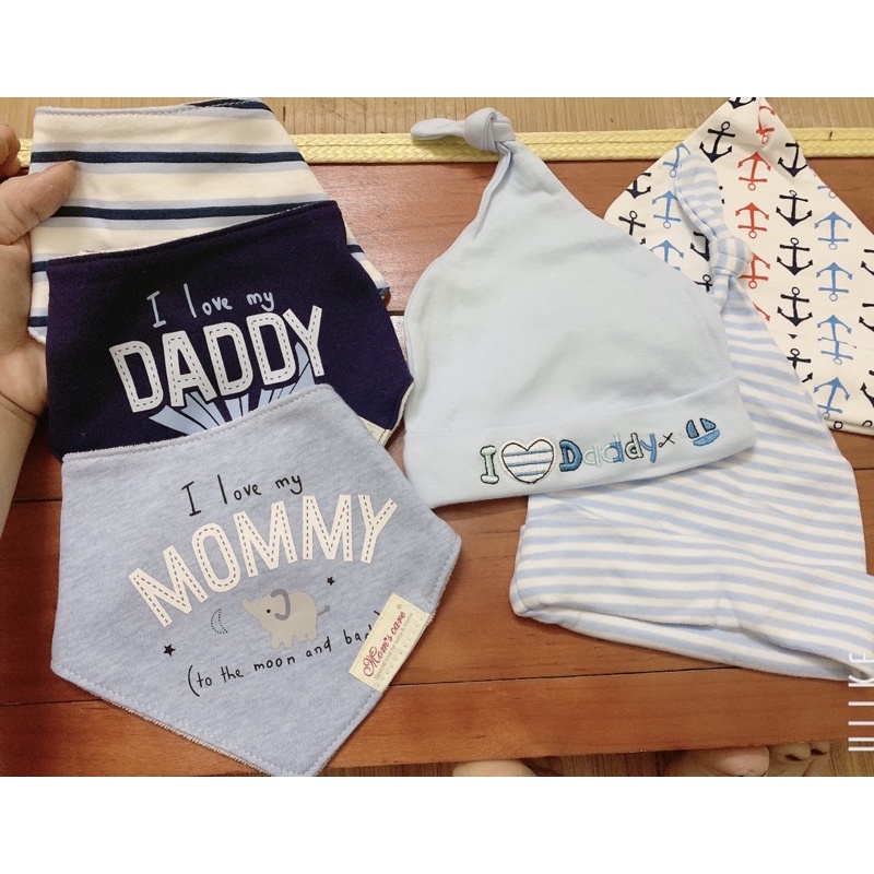 set mũ, Yếm cotton siêu mềm cho bé