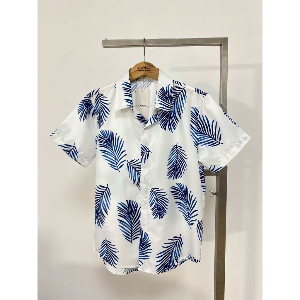 [Mã WABRGD12 giảm 10% đơn 250K] Áo sơ mi nam tay ngắn in lá cọ GUMAC ANB6111 | BigBuy360 - bigbuy360.vn