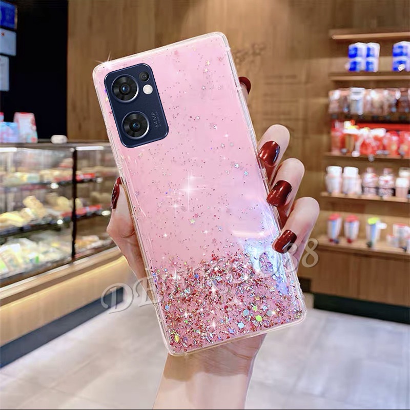 Ốp Điện Thoại Mềm Mỏng Trong Suốt Lấp Lánh Cho OPPO Reno 7Z 7Z 5G A76 A55 4G Reno7 Z