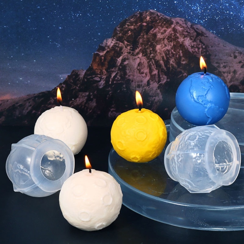 Khuôn Silicone Làm Kẹo Đường / Xà Phòng Hình Mặt Trăng / Hành Tinh DIY