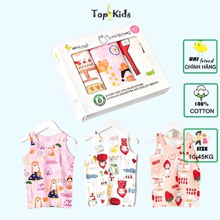 Set 3 áo COTTON cao cấp  3 lỗ , sát nách, bé gái,  Unifriend Hàn Quốc _ từ 1 tới 15 tuổi,Topkid_vietnam