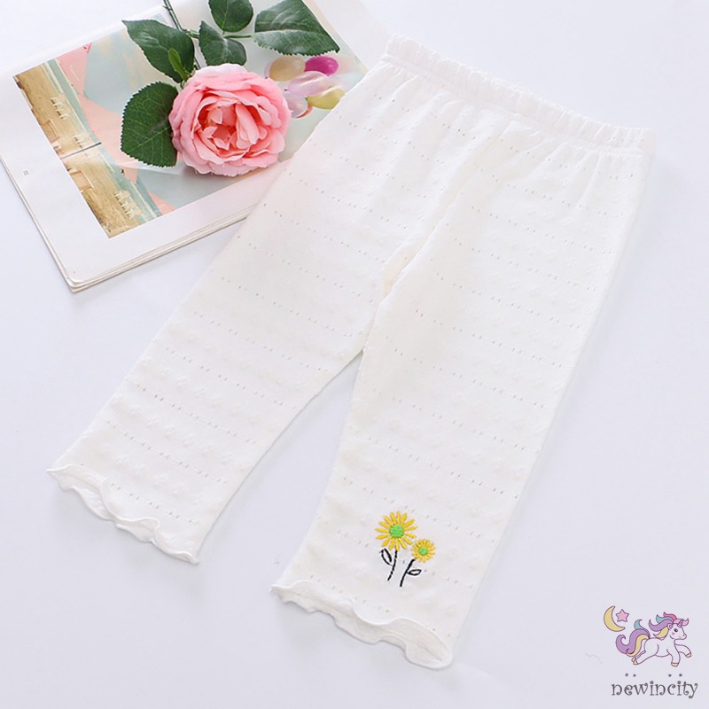 Quần Dài Thêu Hoa Xinh Xắn Thời Trang Cho Bé Gái