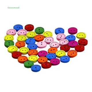 Bộ 100 cái nút gỗ 2 lỗ nhiều màu