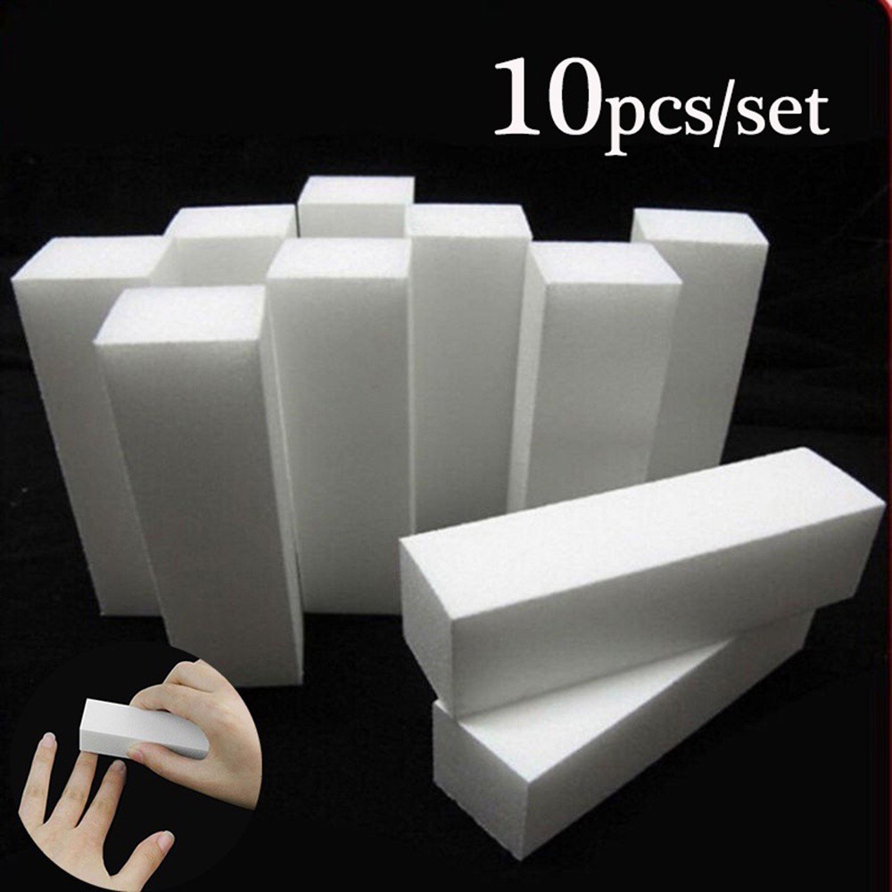 Bộ 10 Khối Mài Giũa Móng Tay Màu Trắng Mới