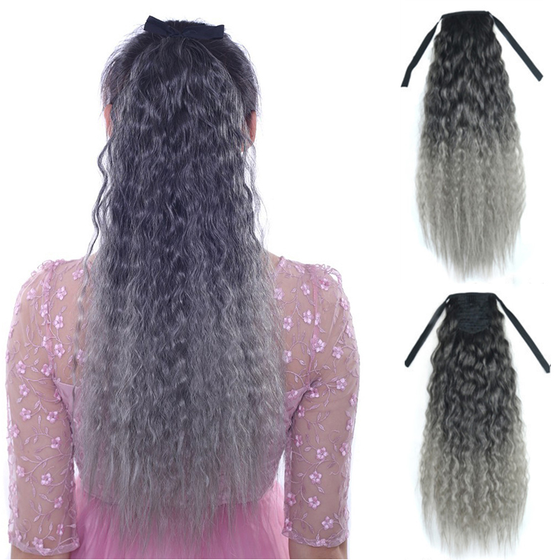 Tóc giả WIGSIN kiểu đuôi ngựa xoăn nhuộm màu ombre thời trang cho nữ