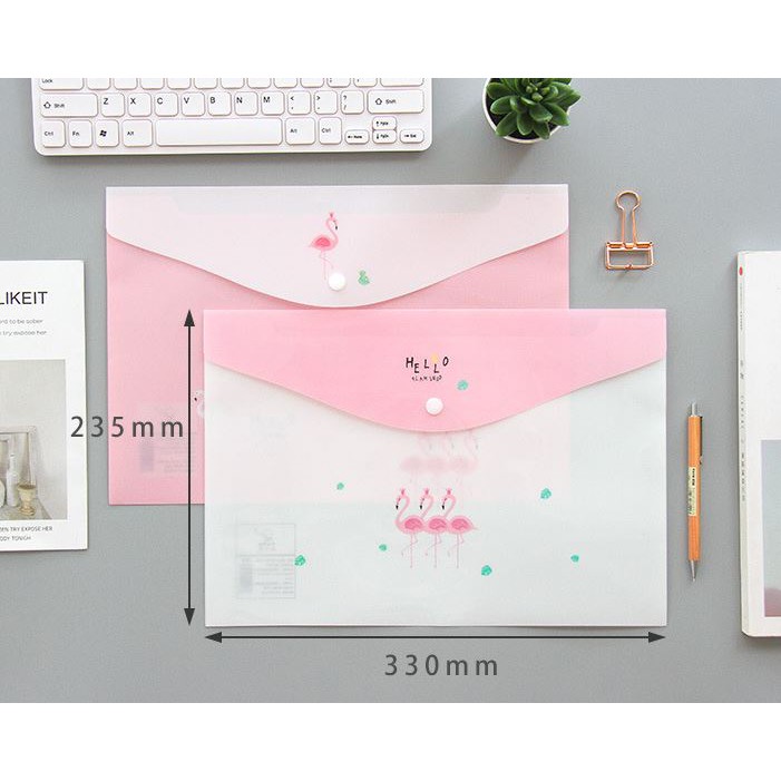 Túi clear bag đựng giấy, tài liệu nhiều hình dễ thương