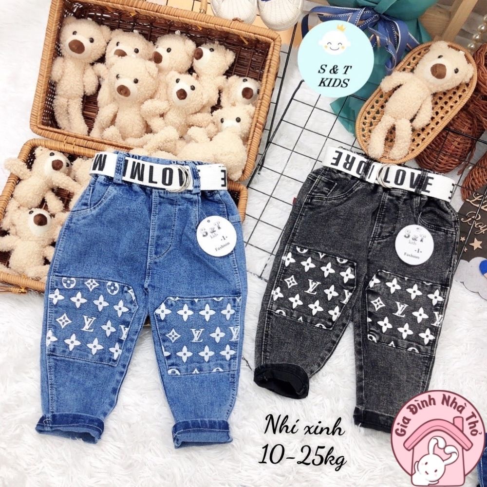 8- 20kg Quần bò jean dài cao cấp cho bé trai, bé gái đi học đi chơi ở nhà size từ 8- 20kg