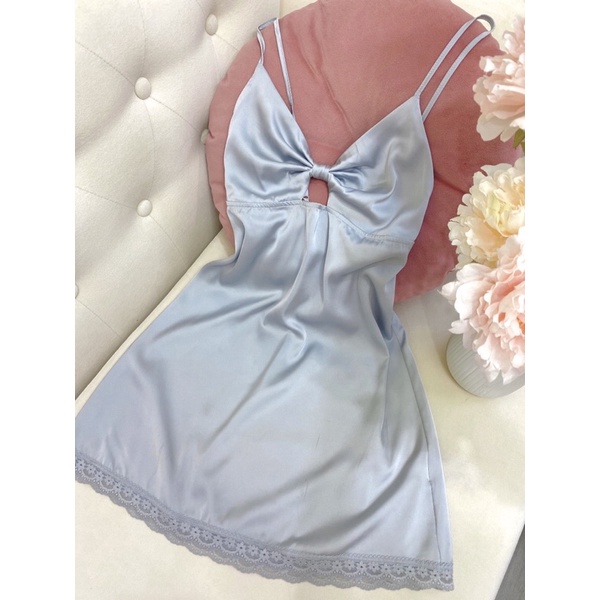 Set choàng ngủ lụa 2 dây cao cấp, váy ngủ sexy gợi cảm - SP044