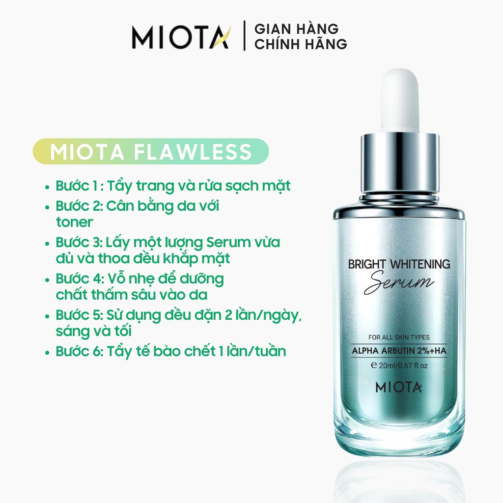 Serum Miota Bright Whitening dưỡng trắng, làm mịn da 10ml