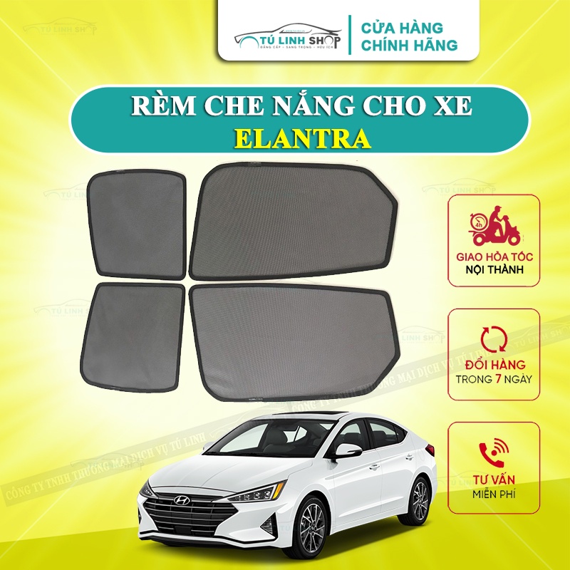 Rèm che nắng nam châm cho xe Hyundai Elantra, bộ 4 tấm cho 4 cửa, hàng loại 1 cao cấp nhất, vừa khít kính