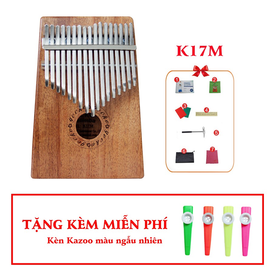 Đàn Kalimba  WOIM 17 Phím Gỗ Mahogany K17M Tặng Kèm Kèn Kazoo