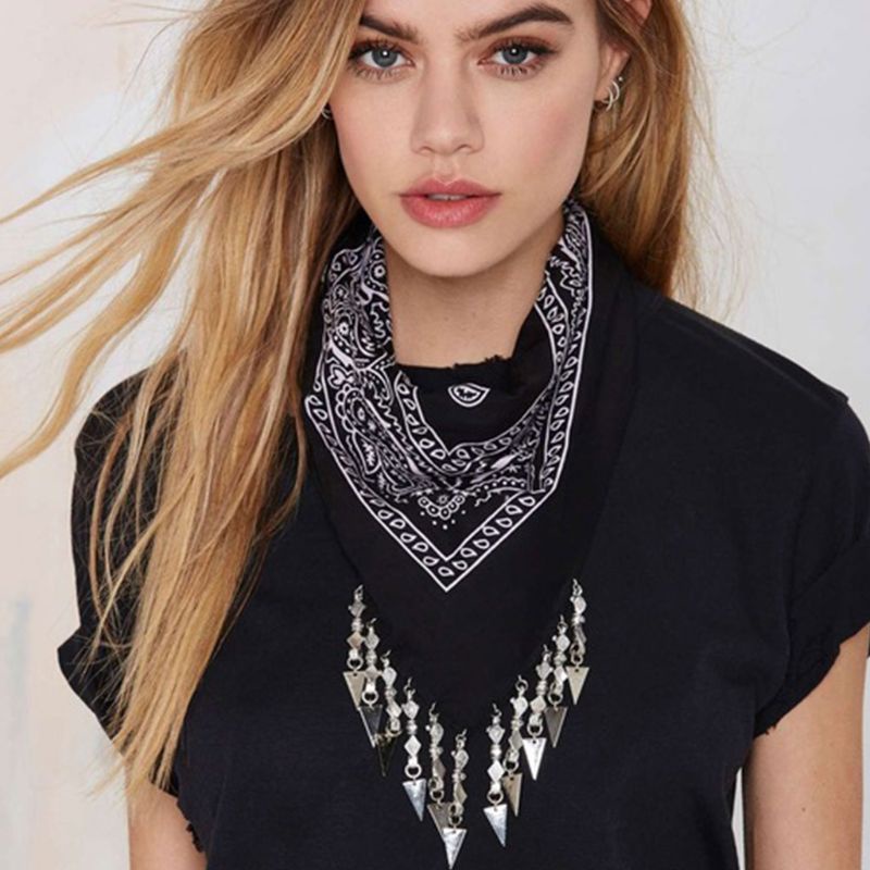 Khăn bandana hình vuông in họa tiết hoa văn dân tộc cổ điển có 15 màu sắc