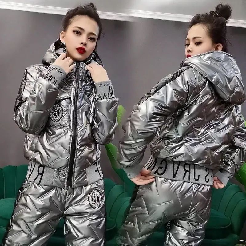 Bộ Áo Khoác Phao Có Nón + Quần Cotton Dày Dặn Thời Trang Hàn Quốc 2022