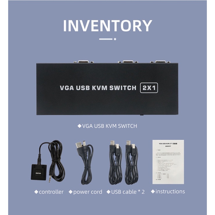 Hub Chia 3 Cổng Usb VGA KVM Cho Máy In