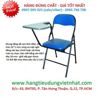 Ghế gấp/ ghế xếp liền bàn khung sắt SV-HS 02, tiện dụng, bền đẹp, giá tốt