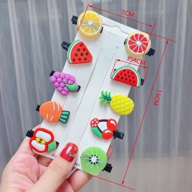 Sét 10 Kẹp Tóc Phong Cách Hàn Quốc Siêu Xinh Cho Bé