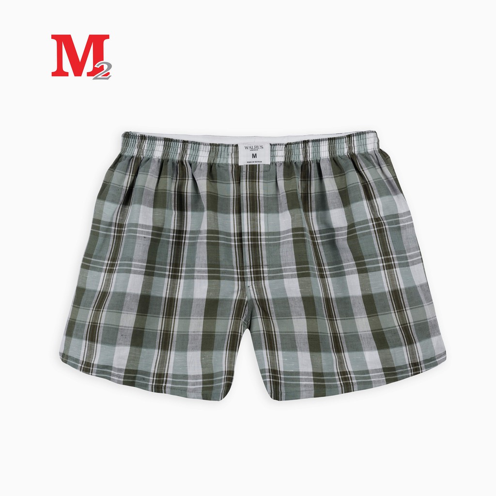 Quần đùi nam kẻ mặc nhà cotton Walrus M0200184 Thời trang M2