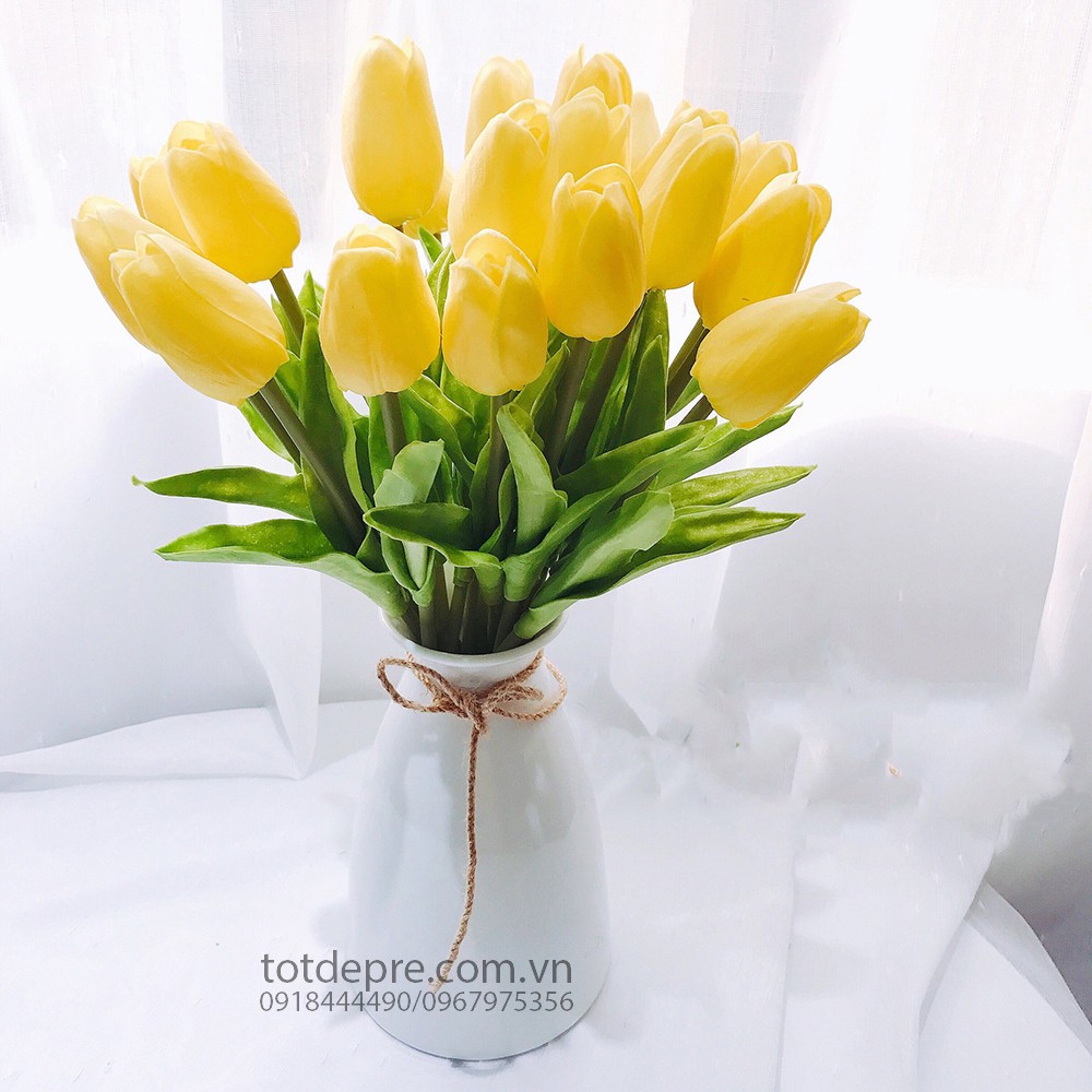 Tulip bông lẻ hoa nhựa dẻo như thật