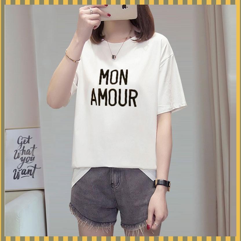 Áo phông nữ tay ngắn Mon Amour cá tính AT56 đẹp | BigBuy360 - bigbuy360.vn