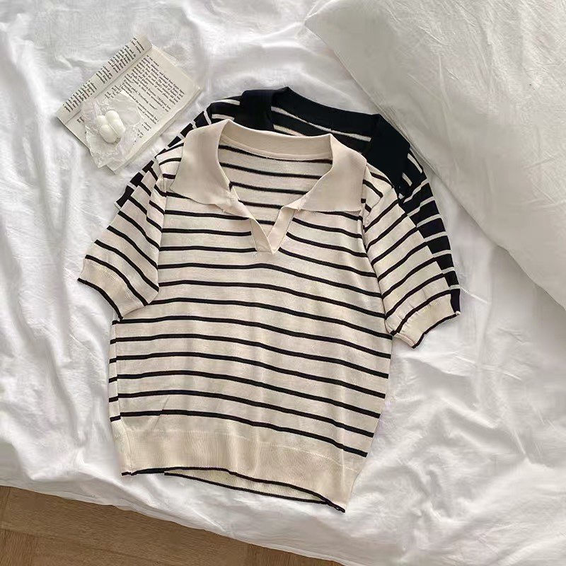 [Mã SMA071008 hoàn 10K xu đơn 0Đ] ÁO LEN MỎNG MONGTAGHI KẺ CỔ BẺ KOREAN AL930 | BigBuy360 - bigbuy360.vn