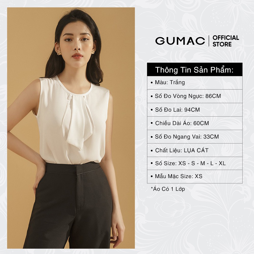 [Mã WABRGU100 giảm 15% đơn 249K tối đa 100k] Áo nữ cổ kiểu không tay AA767 GUMAC | BigBuy360 - bigbuy360.vn