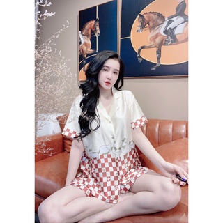 PYJAMA LỤA LATIN MÈO CHÂN HÀNG THIẾT KẾ