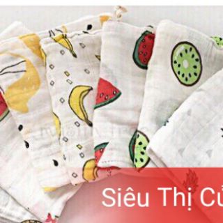 1 Set 3 khăn sữa Muslin tree túi zip