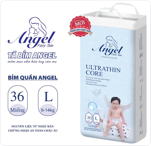 [Mã SKAMLTSM9 giảm 10% đơn 99K] Bỉm Quần ANGEL Mẫu Mới Đủ Size M38, L36, XL34, XXL32, XXXL30