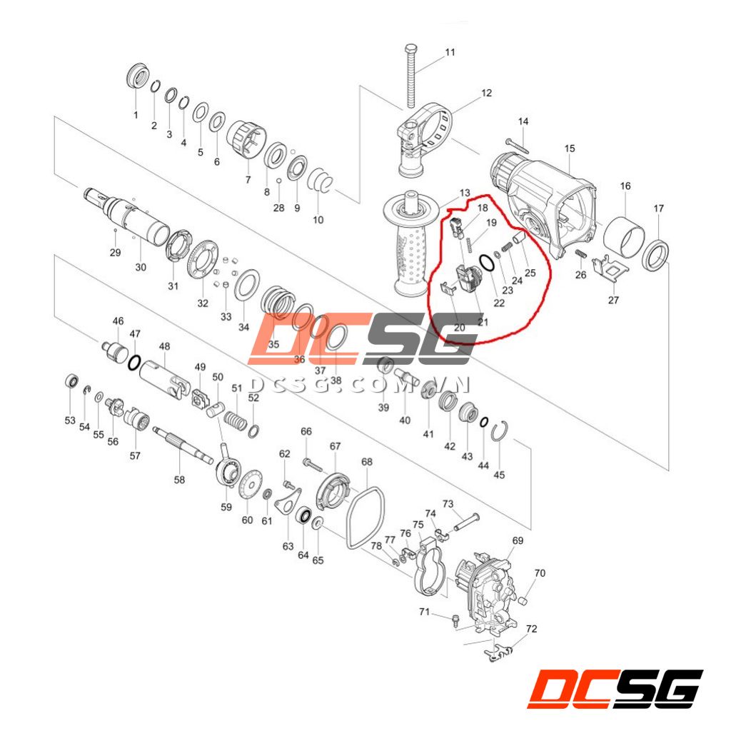 Bộ nút chuyển chế độ cho máy khoan bê tông Makita DHR242/DHR243/DHR244 | DCSG