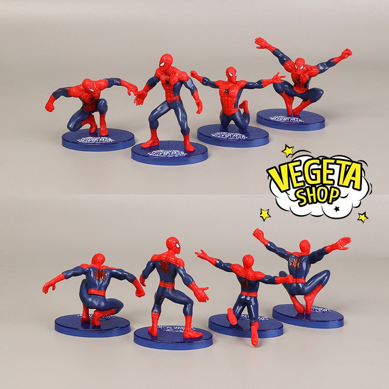 Mô hình Avengers - Marvel - DC - Trọn bộ 7 mô hình tư thế Spider Man - Người Nhện - Cao 6~9cm