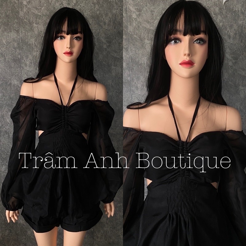 Set áo peplum + short Briebrie cao cấp chất liệu tơ xốp, sang chảnh - 246