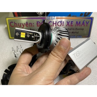 Đèn pha led t6 turbo led cos vàng pha vàng trắng có đường cắt sáng chống chói mắt xe ngược chiều - chân đèn m5 h4 h7 h11