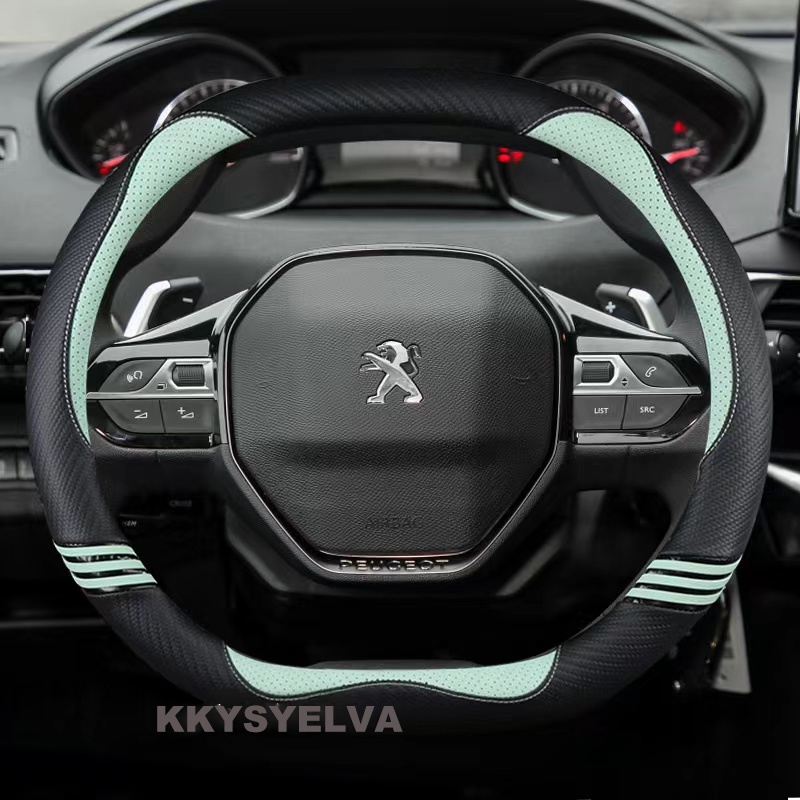 Vỏ Bọc Vô Lăng Xe Hơi Peugeot 3008 4008 5008 Bằng Da PU + Sợi Carbon Chống Trượt