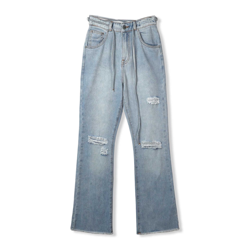 Quần Jean Nữ Flare Extra String , Chất Vải Cotton Pha Spandex Thoải Mái , WQJ0001-04 ,SOMEHOW