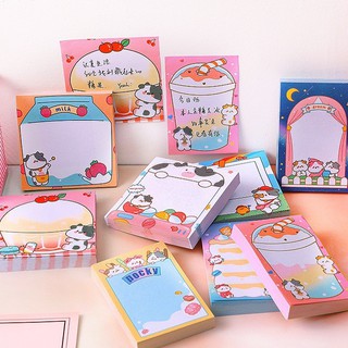 Set 80 tờ giấy note bò sữa dễ thương