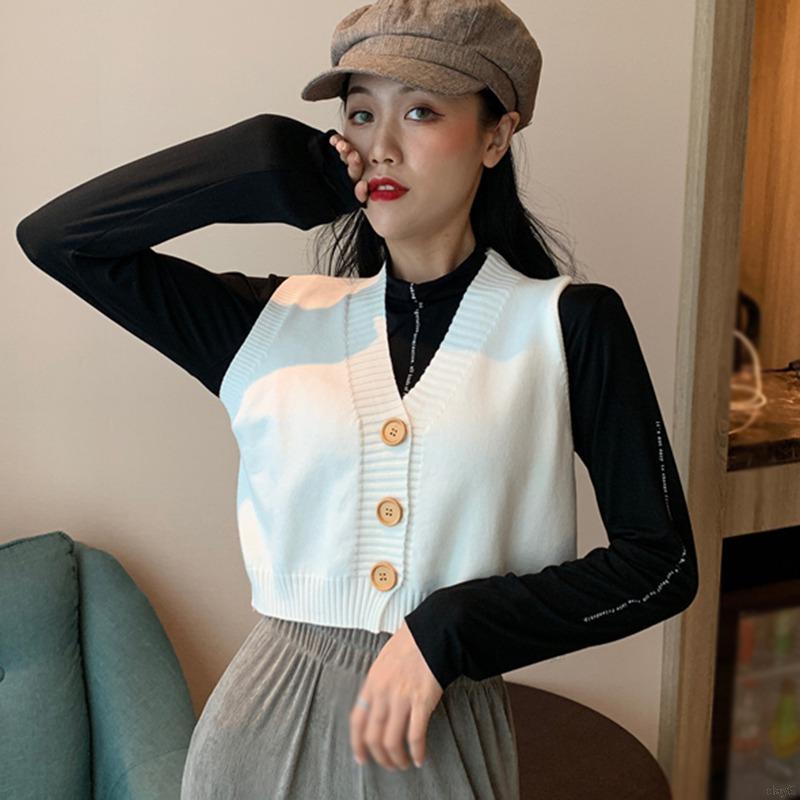 Áo Len Không Tay Cổ Tim Phong Cách Hàn Quốc Dành Cho Nữ | BigBuy360 - bigbuy360.vn