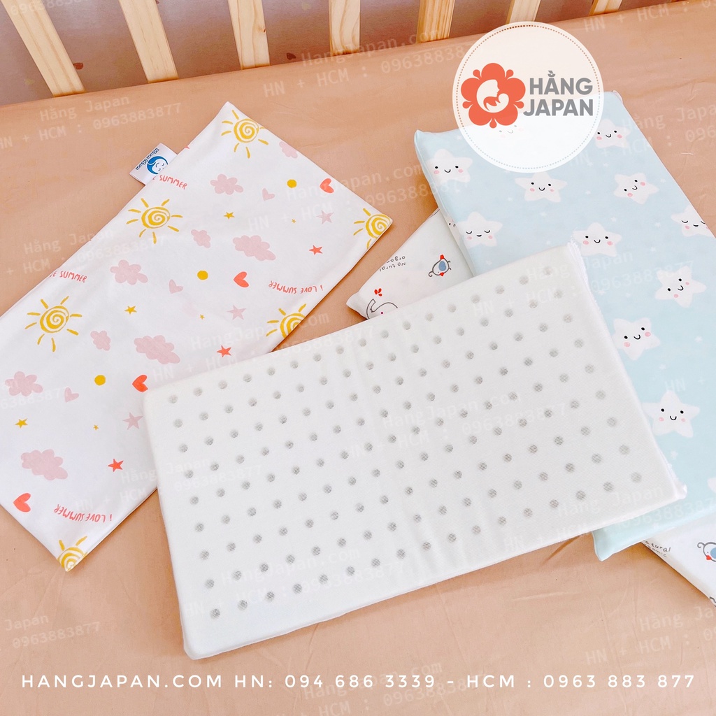 Gối cao su non Monmon chống ngạt cho bé 20x35cm