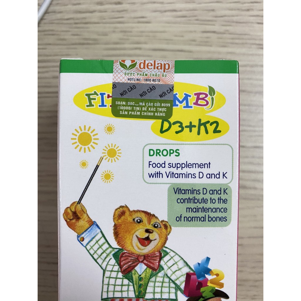 Fitobimbi D3+K2.Bổ Sung Vitamin D3K2 Giúp Xương Răng Chắc Khỏe,Giảm Còi Xương