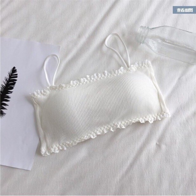 Áo lót bra thun gân tăm viền ren thiết kế cài sau tiện lợi,phụ kiện thời trang MAIKA | BigBuy360 - bigbuy360.vn