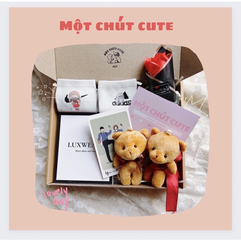 Set quà tặng Ví nam,gấu nâu đầy đủ tặng sinh nhật, Valentine, 6/4 dành cho bố, anh trai, người yêu - Một chút cute Shop